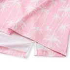 Pink Coconut Tree Golf Shirts for Men Short Sleeve Performance Polo