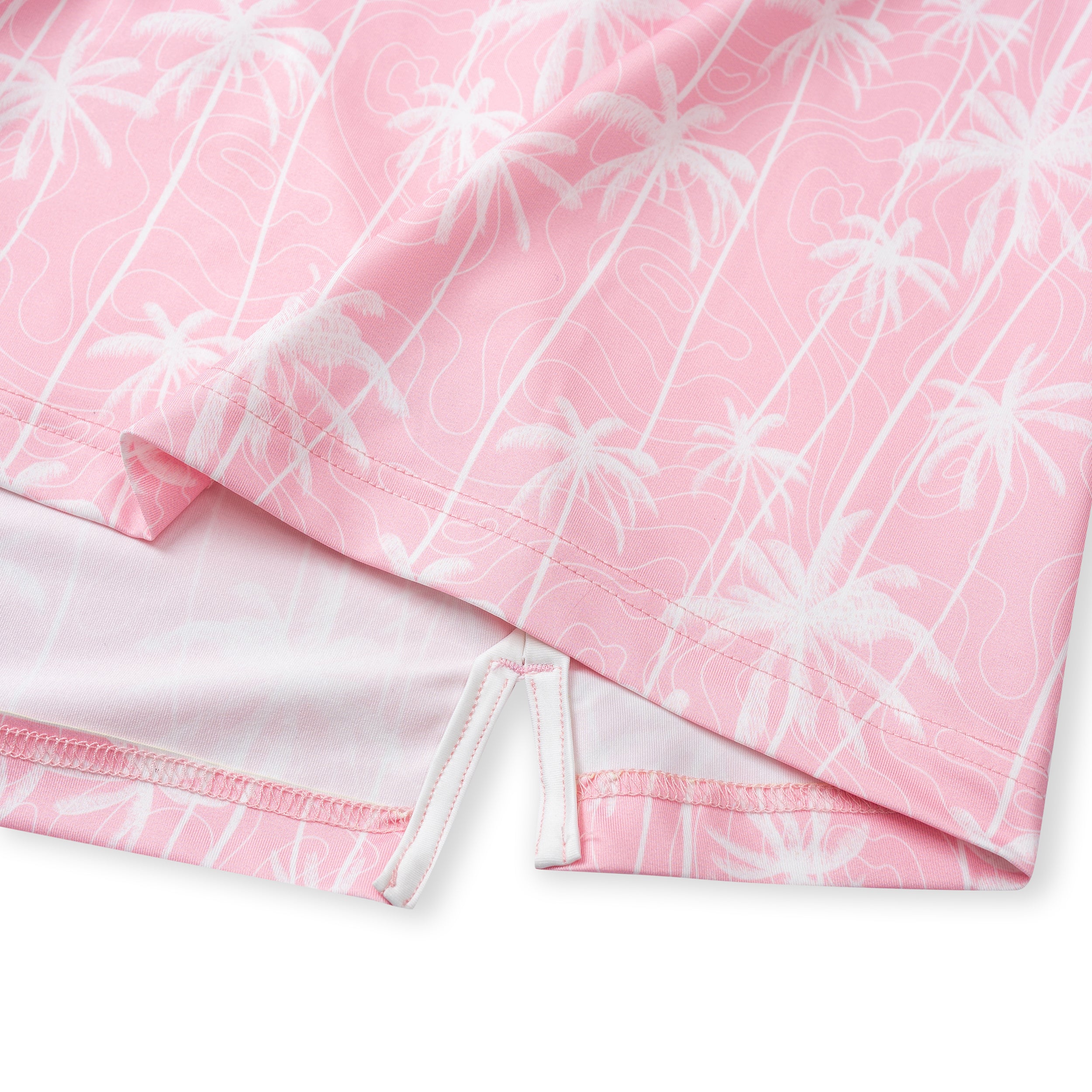 Pink Coconut Tree Golf Shirts for Men Short Sleeve Performance Polo