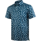 DnD Print Golf Shirts for Men Short Sleeve Performance Polo