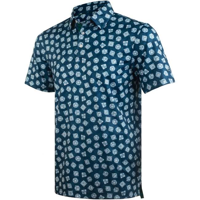 DnD Print Golf Shirts for Men Short Sleeve Performance Polo Hover Image