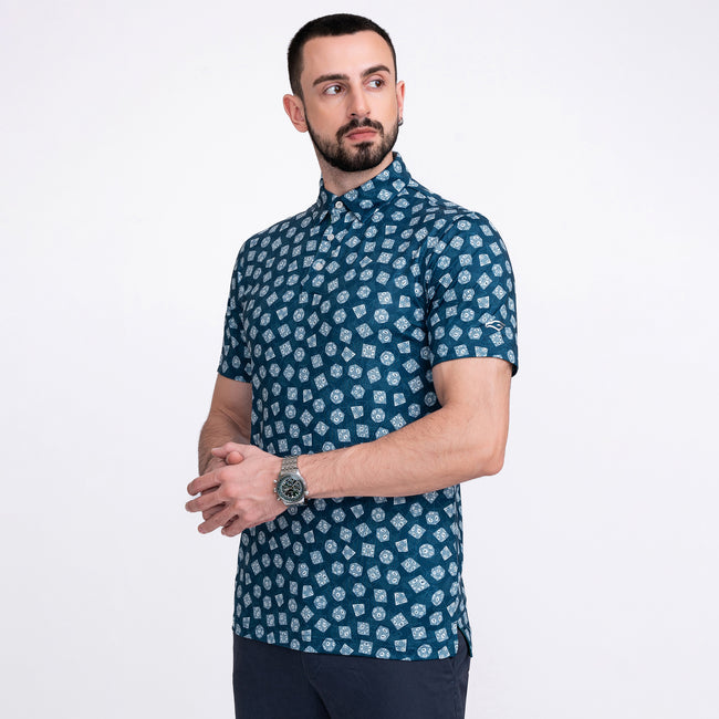 DnD Print Golf Shirts for Men Short Sleeve Performance Polo Main Image
