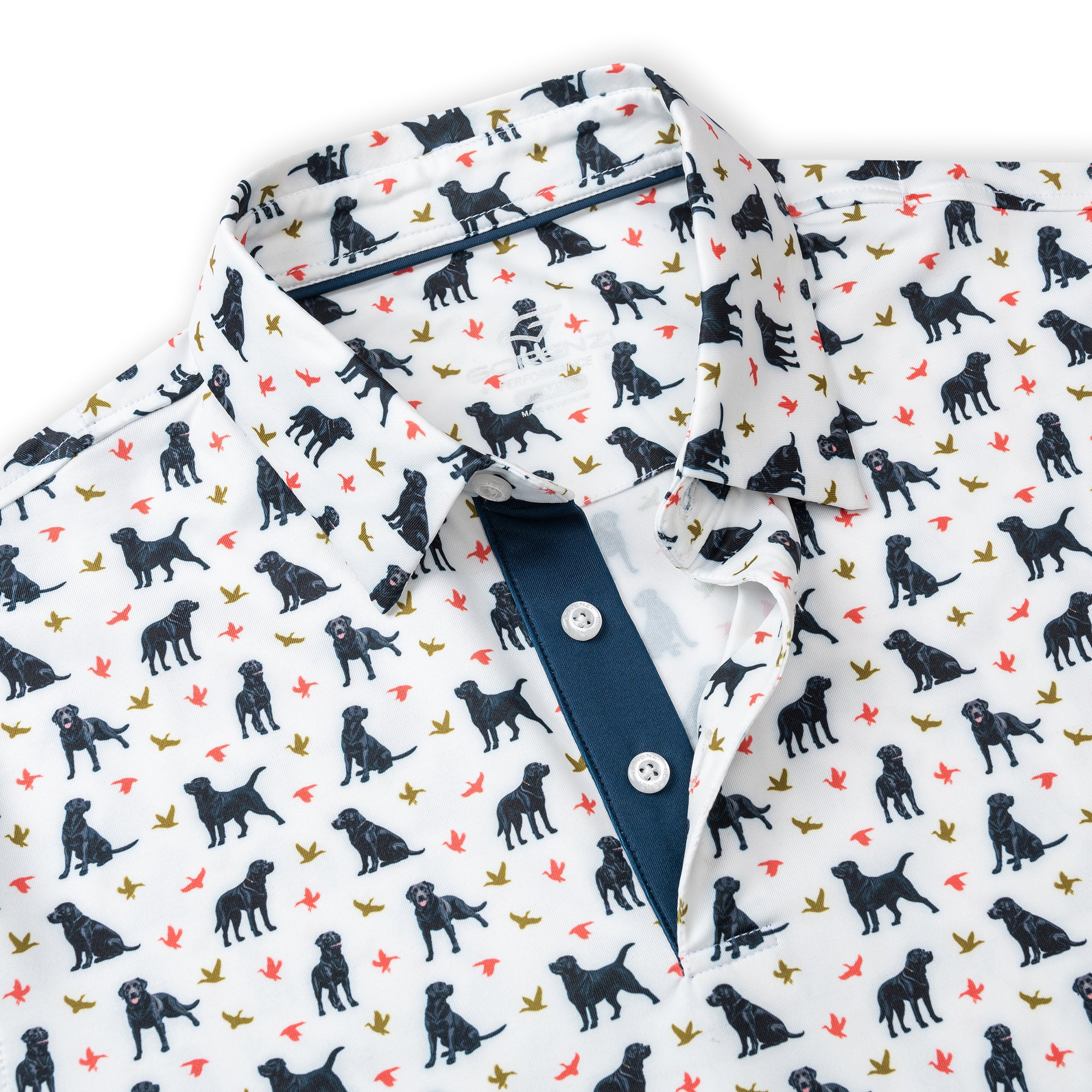 Duck Labrador Dog Golf Shirts for Men Short Sleeve Performance Polo