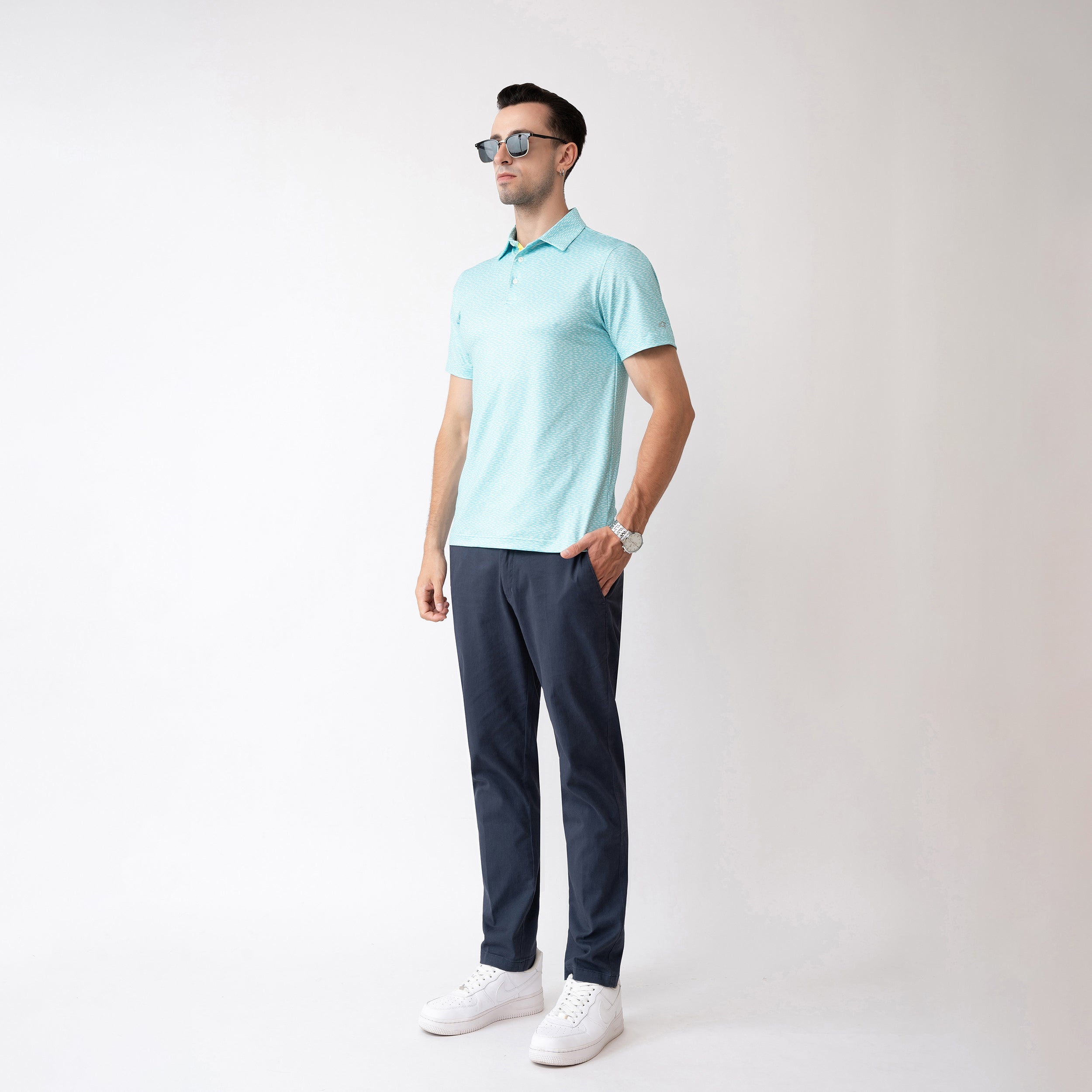 Fish Golf Shirts for Men Short Sleeve Performance Polo