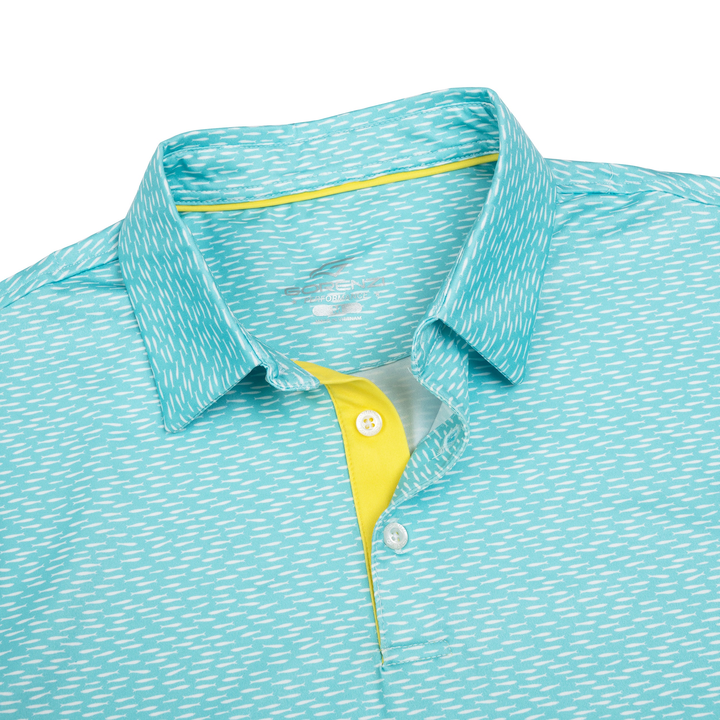 Fish Golf Shirts for Men Short Sleeve Performance Polo