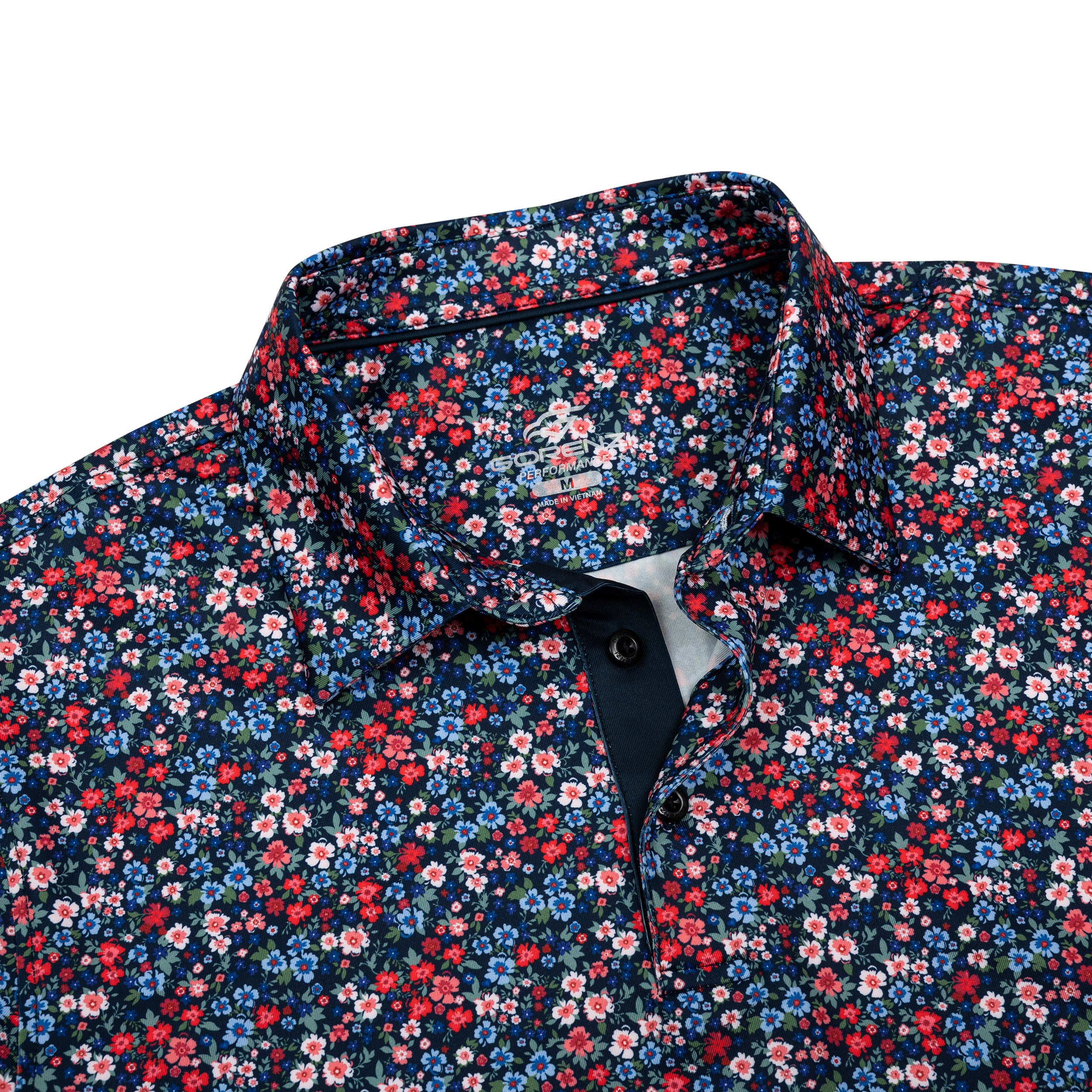 Floral Golf Shirts for Men Short Sleeve Performance Polo