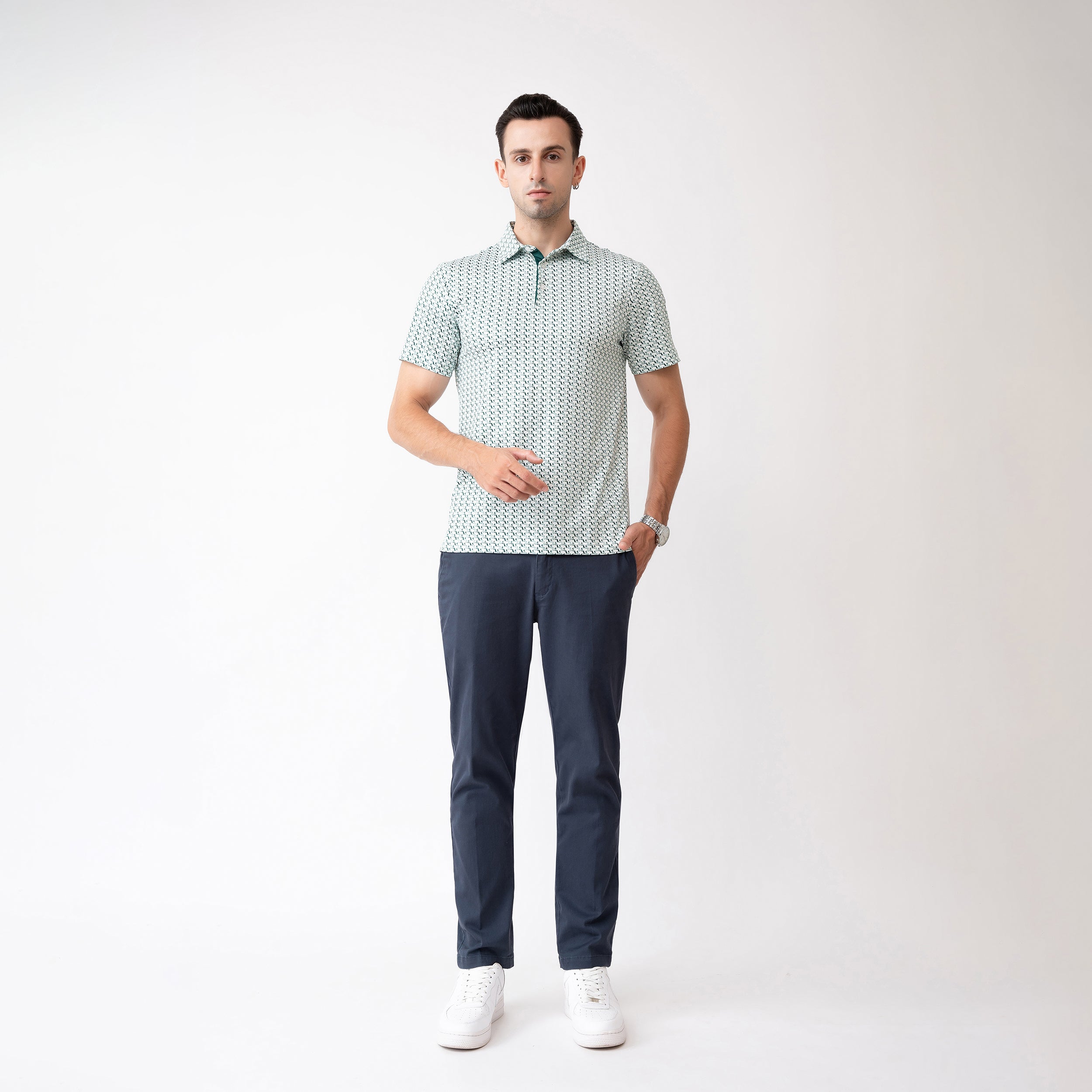 Florida Crocodile Golf Shirts for Men Short Sleeve Performance Polo
