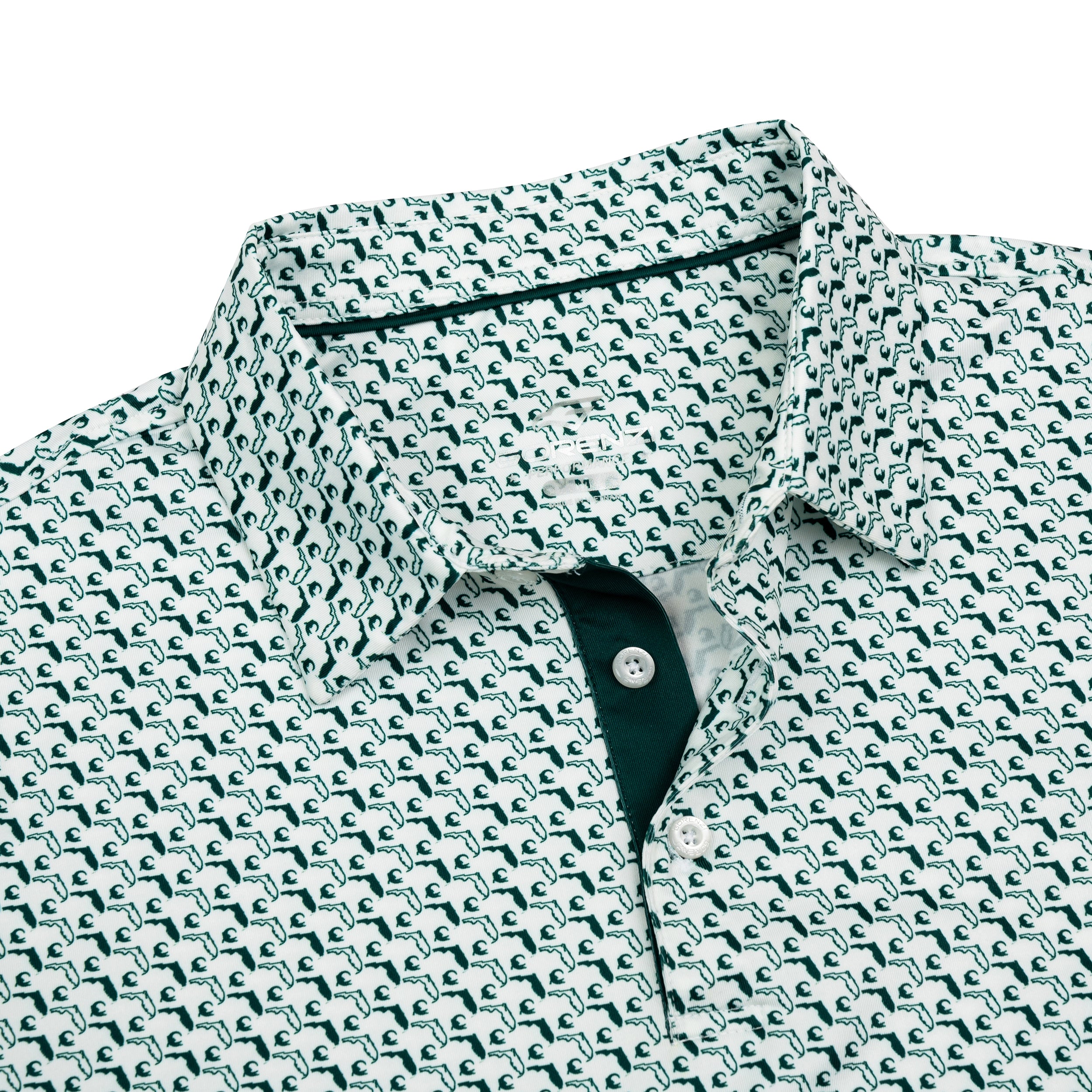 Florida Crocodile Golf Shirts for Men Short Sleeve Performance Polo