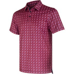 Rose Floral Golf Shirts for Men Short Sleeve Performance Polo