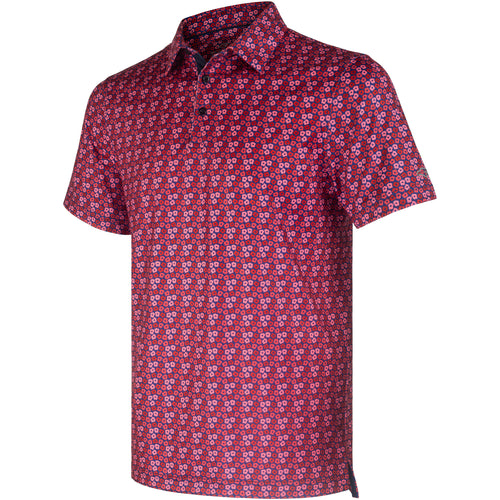 Burgundy Micro Floral Men’s Performance Golf Polo