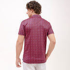 Rose Floral Golf Shirts for Men Short Sleeve Performance Polo