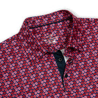 Rose Floral Golf Shirts for Men Short Sleeve Performance Polo