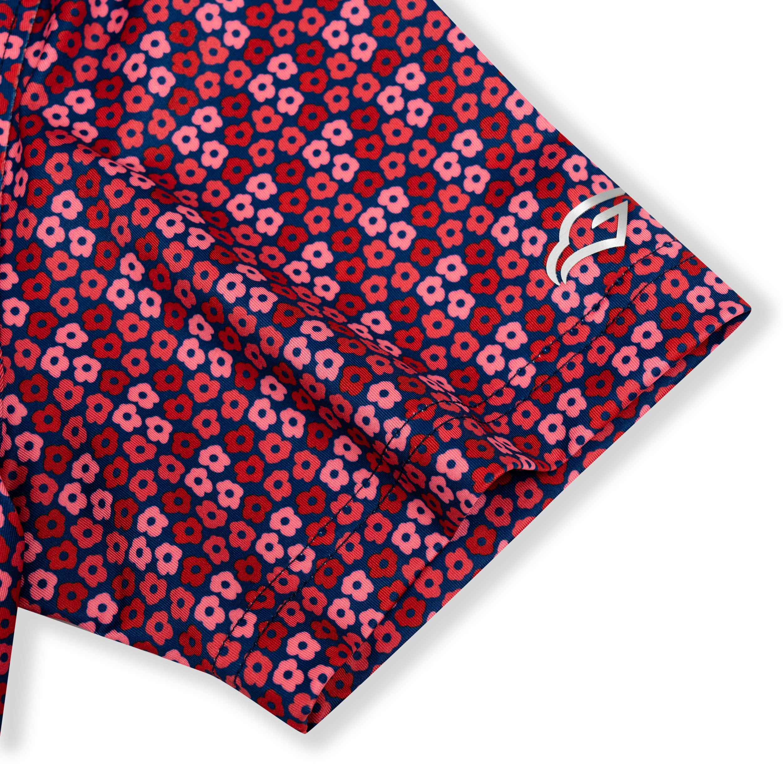 Rose Floral Golf Shirts for Men Short Sleeve Performance Polo