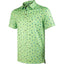 Novelty Green Patterned Print Golf Shirts for Men Short Sleeve Performance Polo