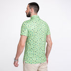 Novelty Green Patterned Print Golf Shirts for Men Short Sleeve Performance Polo