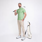 Novelty Green Patterned Print Golf Shirts for Men Short Sleeve Performance Polo