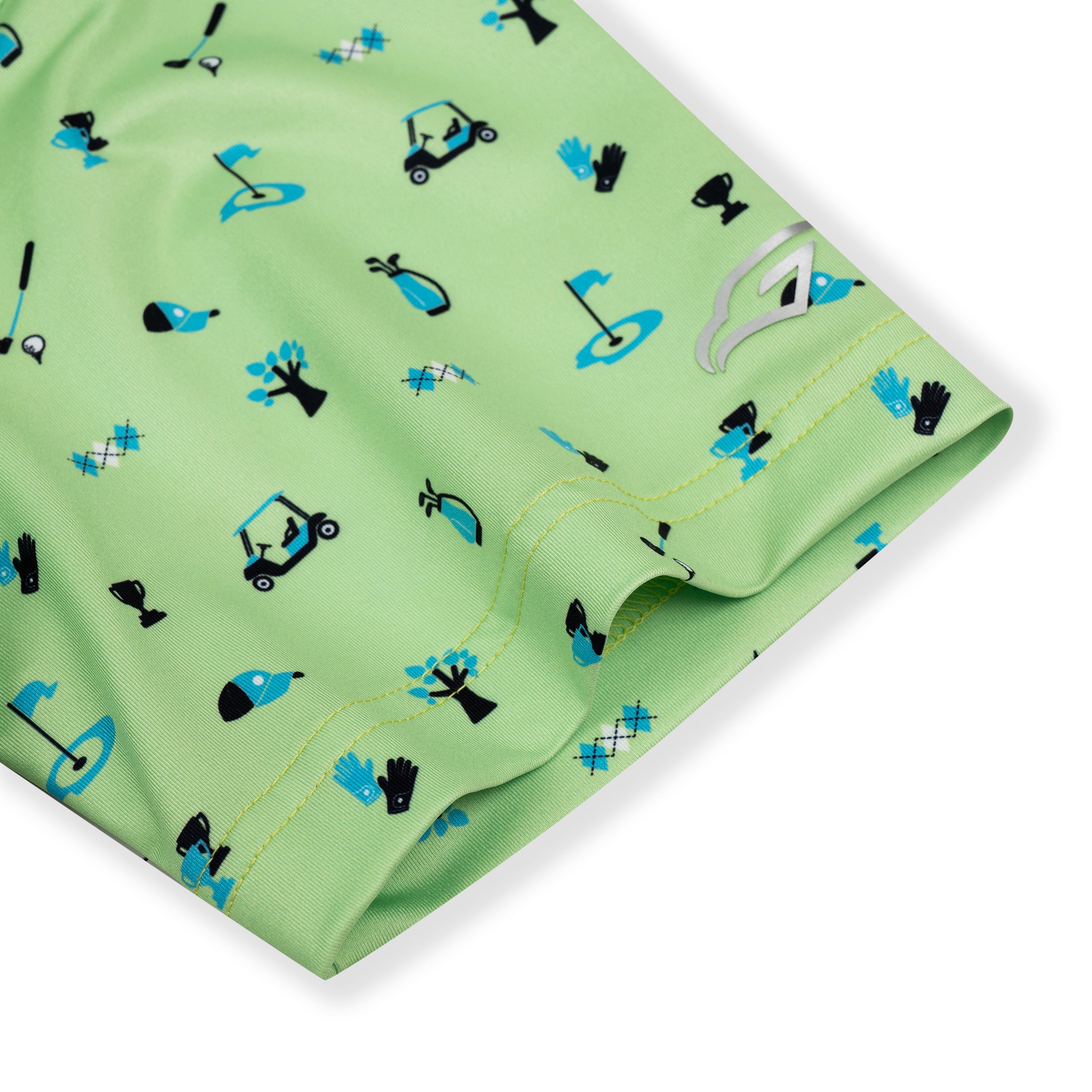 Novelty Green Patterned Print Golf Shirts for Men Short Sleeve Performance Polo