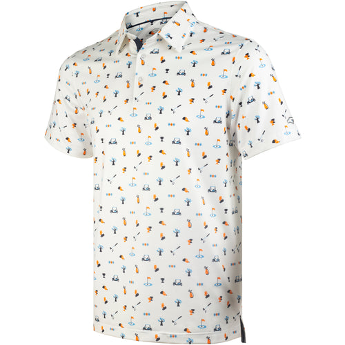 White Golf Icons Men’s Performance Golf Polo
