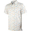 Novelty White Patterned Print Golf Shirts for Men Short Sleeve Performance Polo