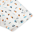 Novelty White Patterned Print Golf Shirts for Men Short Sleeve Performance Polo