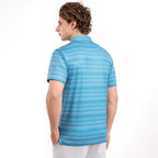Blue Striped Golf Shirts for Men Short Sleeve Performance Polo