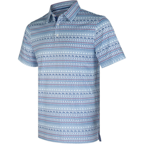 Grey Pixel Stripe Men’s Performance Golf Polo