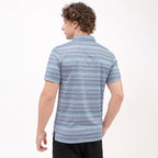 White Striped Golf Shirts for Men Short Sleeve Performance Polo