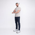 White Horse Racing Golf Shirts for Men Short Sleeve Performance Polo