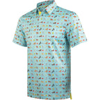 Horse Racing Golf Shirts for Men Short Sleeve Performance Polo