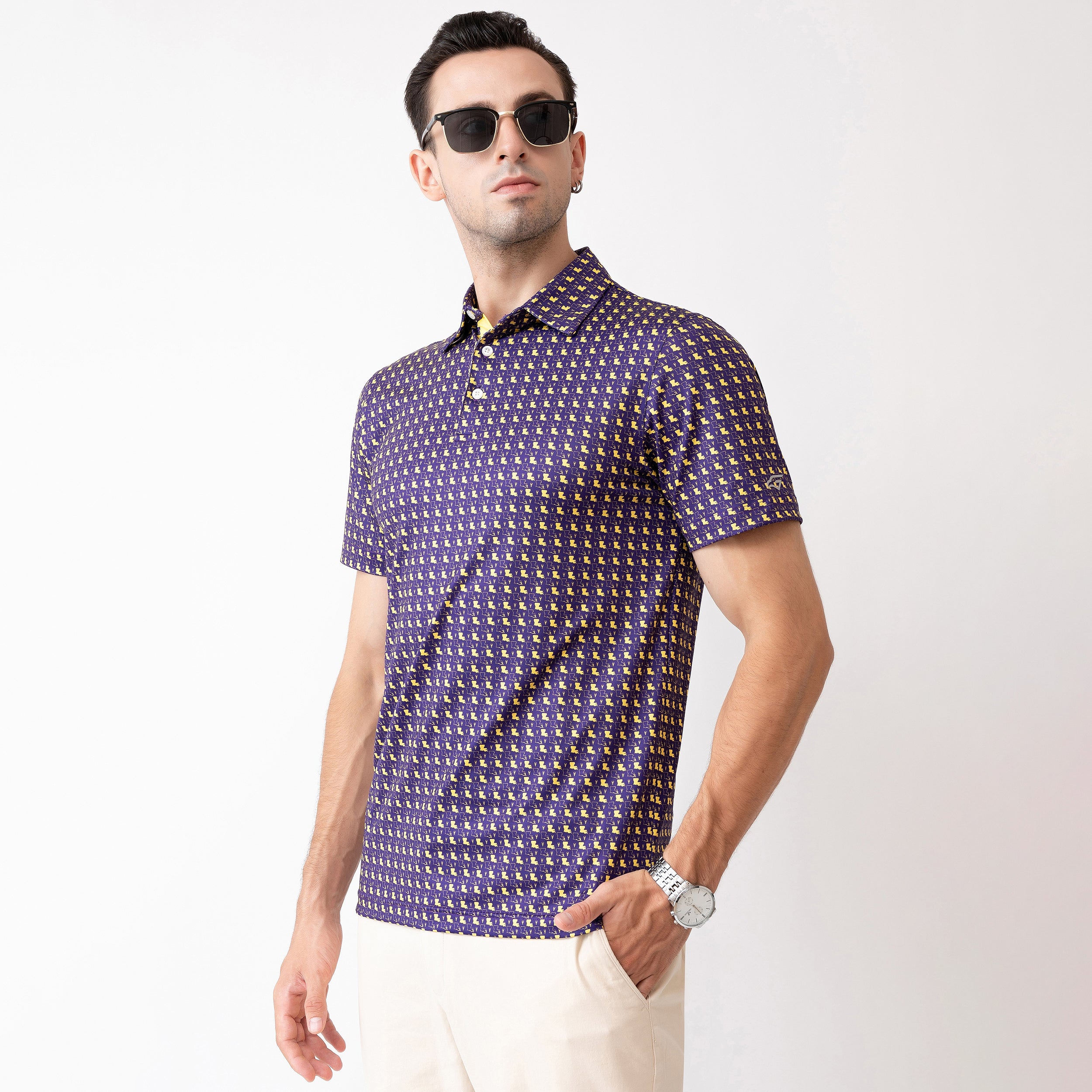Louisiana Crawfish Golf Shirts for Men Short Sleeve Performance Polo
