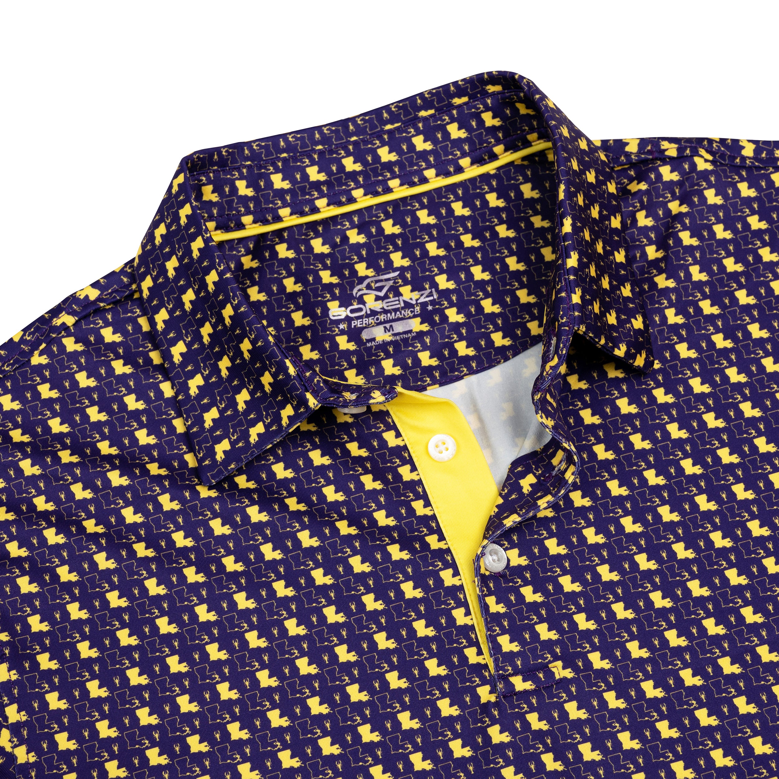 Louisiana Crawfish Golf Shirts for Men Short Sleeve Performance Polo
