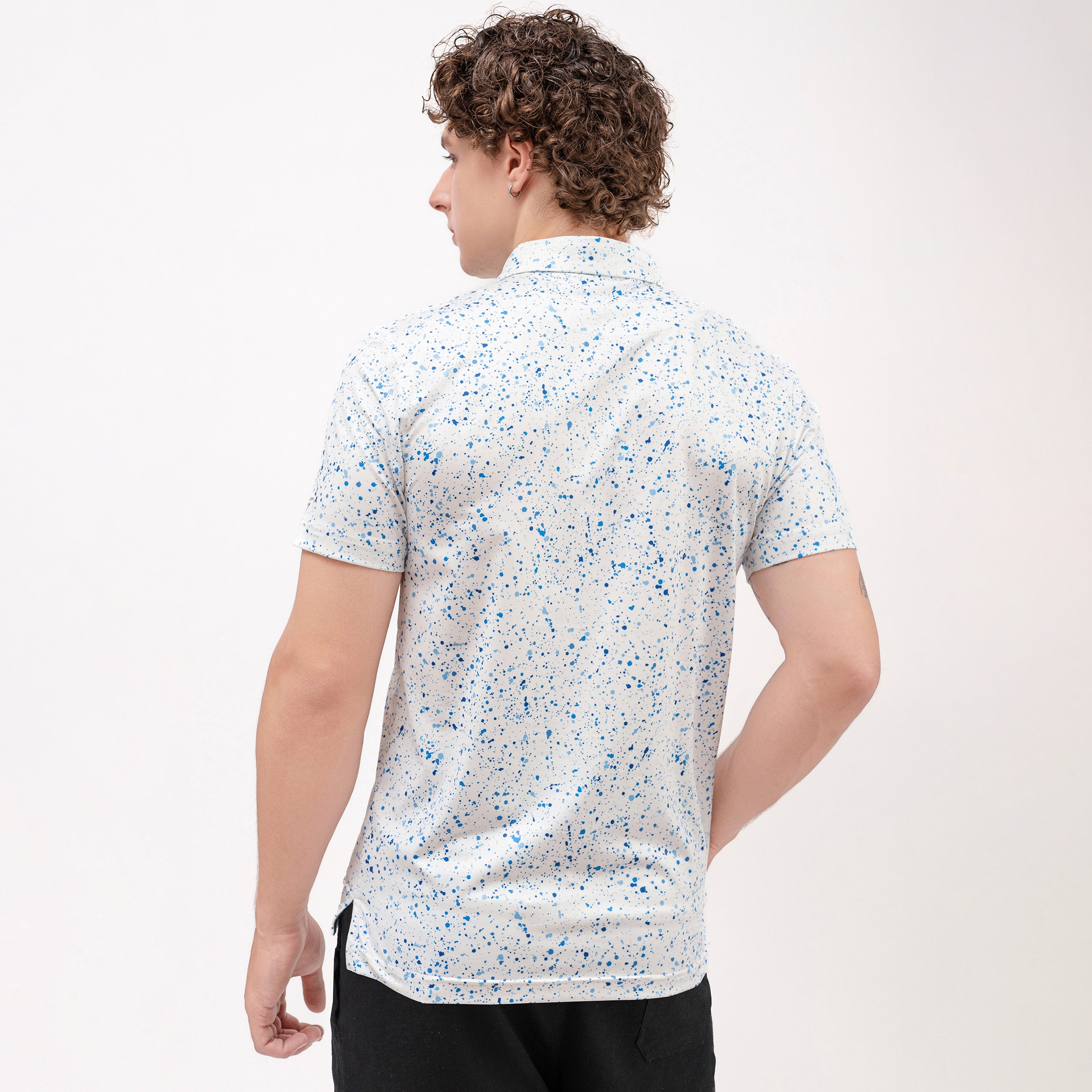 Paint Splatter Golf Shirts for Men Short Sleeve Performance Polo