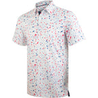 Paint Splatter Golf Shirts for Men Short Sleeve Polo
