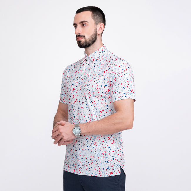 Paint Splatter Golf Shirts for Men Short Sleeve Polo Main Image