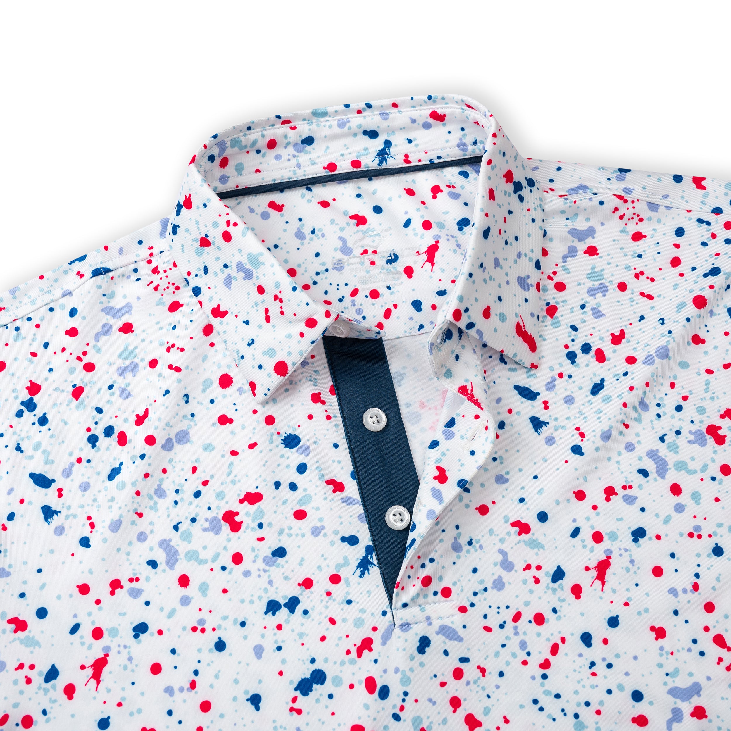 Paint Splatter Golf Shirts for Men Short Sleeve Polo