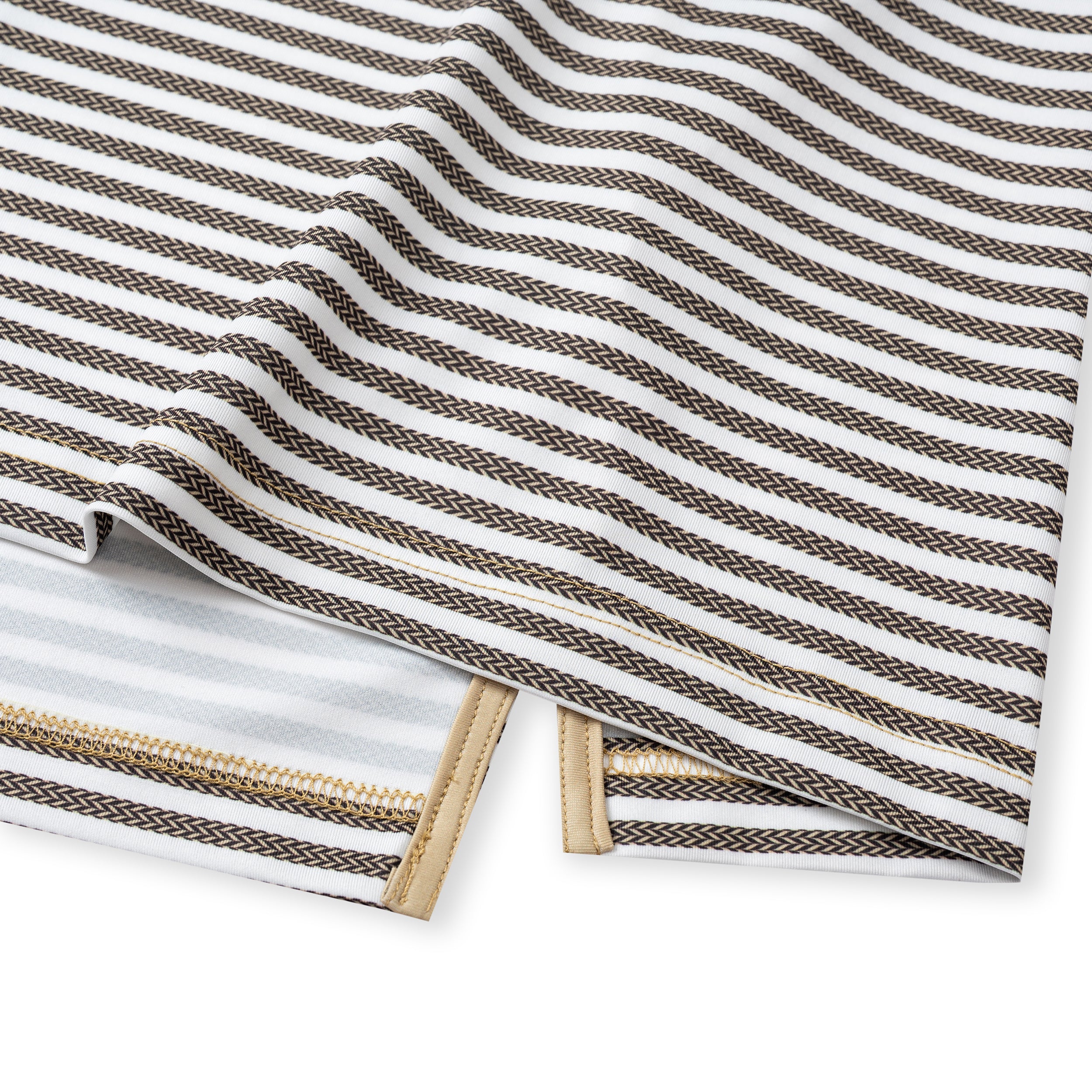 Gold Striped Golf Shirts for Men Short Sleeve Performance Polo