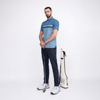 Blue Striped Golf Shirts for Men Short Sleeve Performance Polo