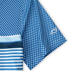 Blue Striped Golf Shirts for Men Short Sleeve Performance Polo