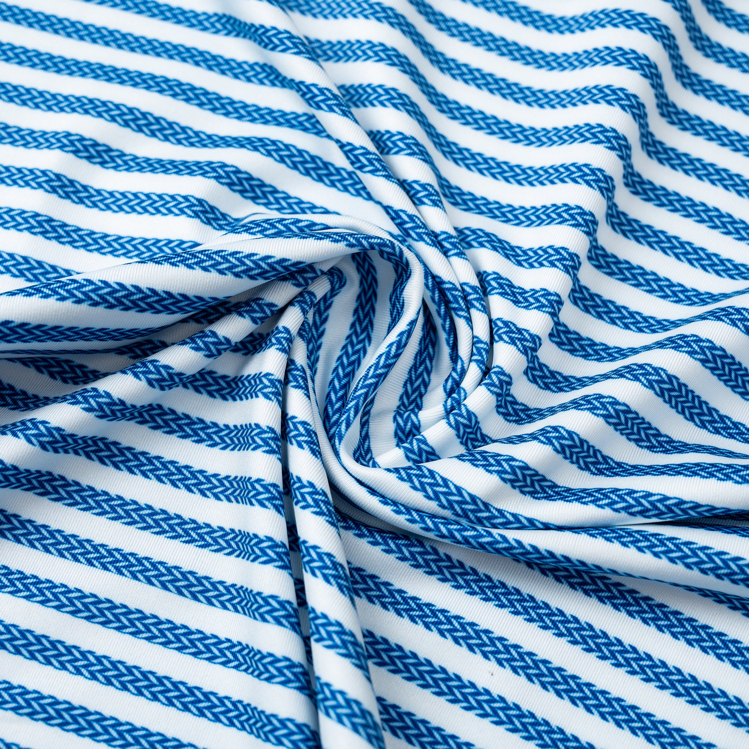 Blue Striped Golf Shirts for Men Short Sleeve Performance Polo