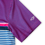 Pink Magenta Striped Golf Shirts for Men Short Sleeve Performance Polo