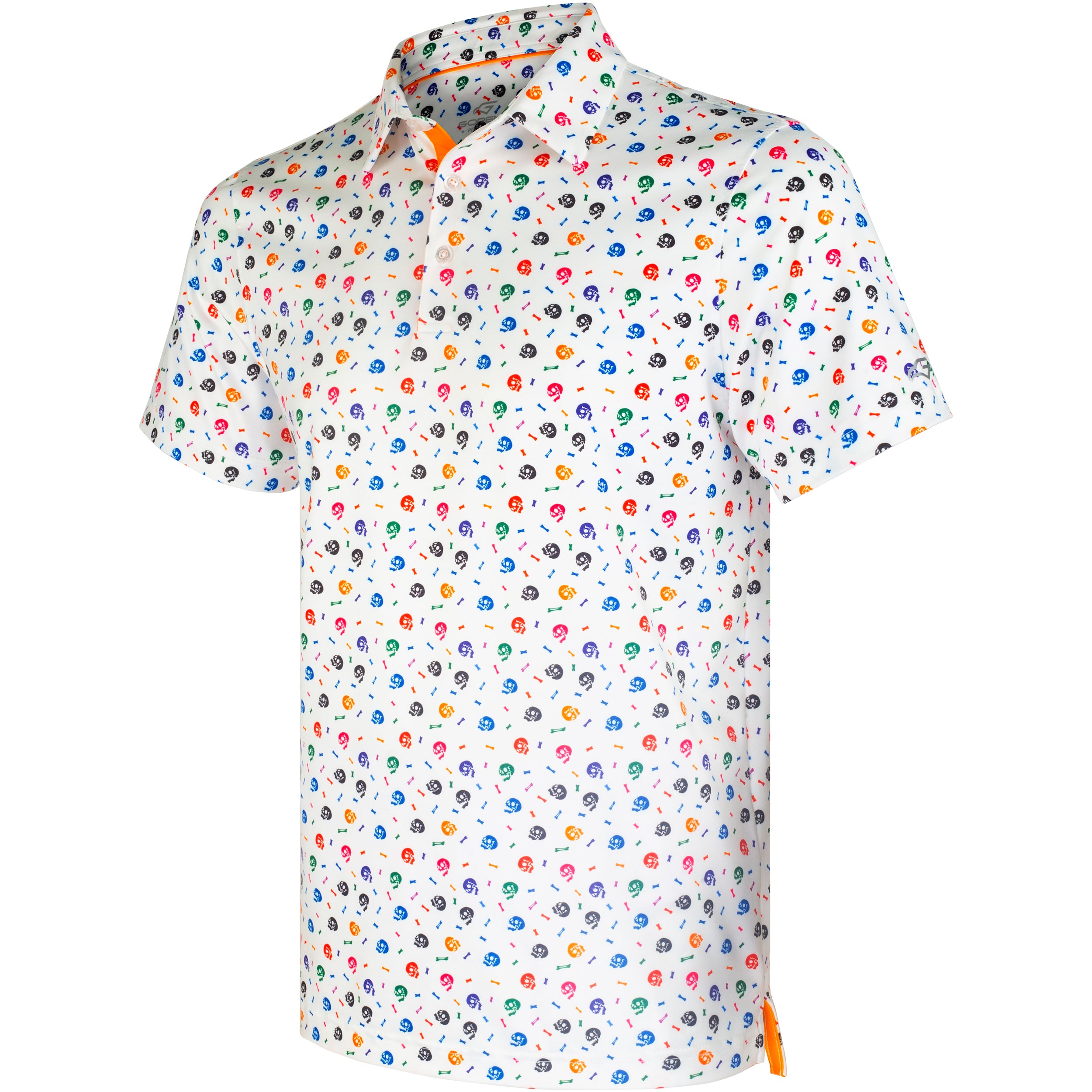 Skull Golf Shirts for Men Short Sleeve Performance Polo