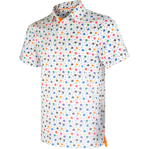 Colorful Skull Men’s Performance Golf Polo