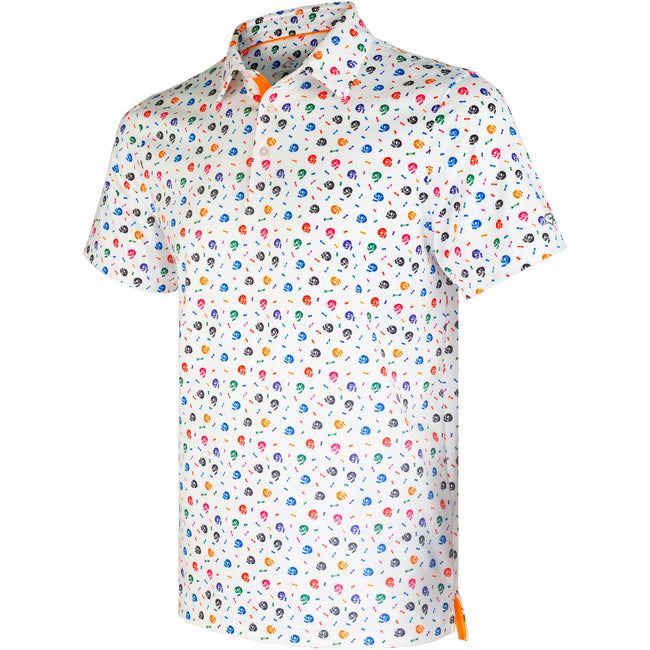 Skull Golf Shirts for Men Short Sleeve Performance Polo Hover Image