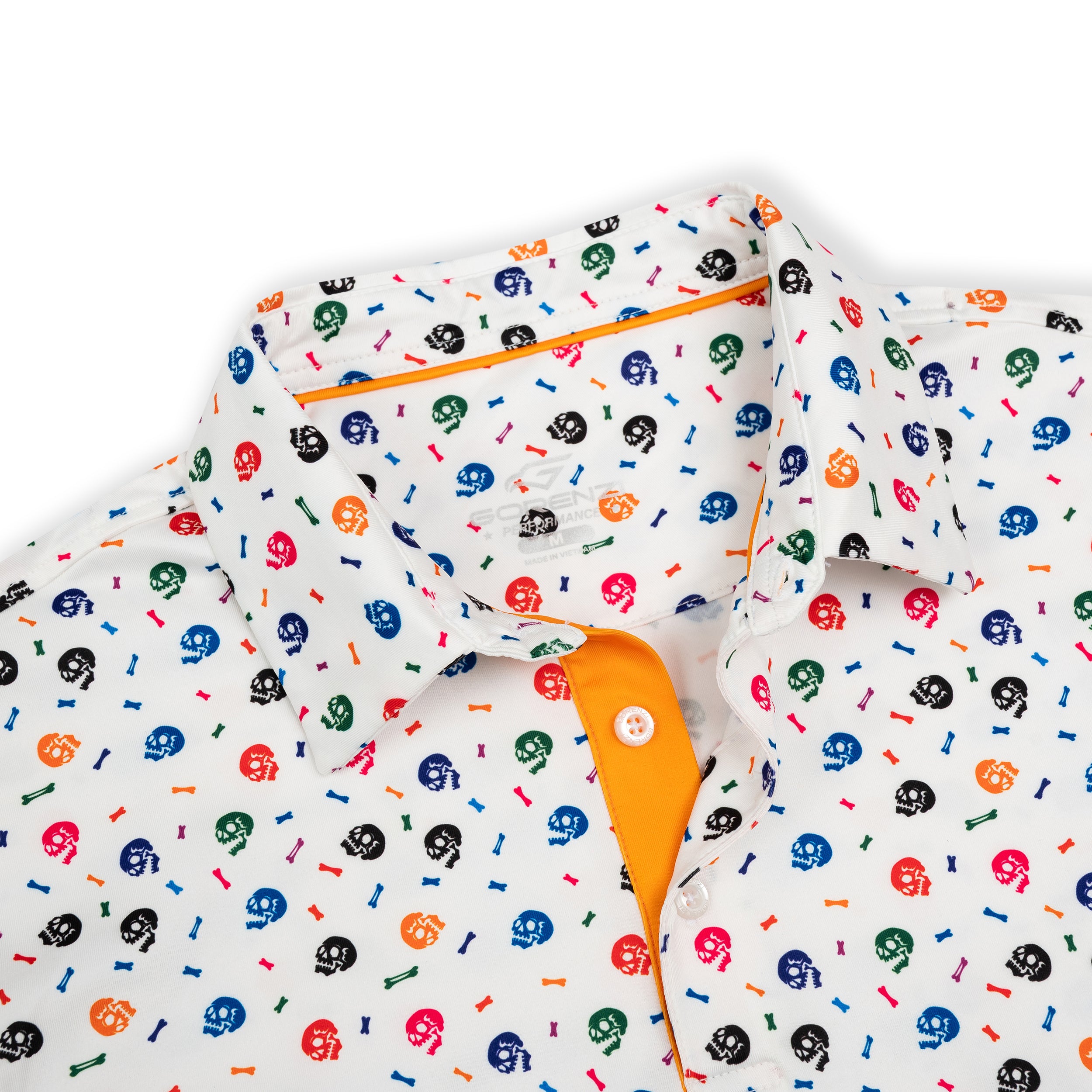 Skull Golf Shirts for Men Short Sleeve Performance Polo