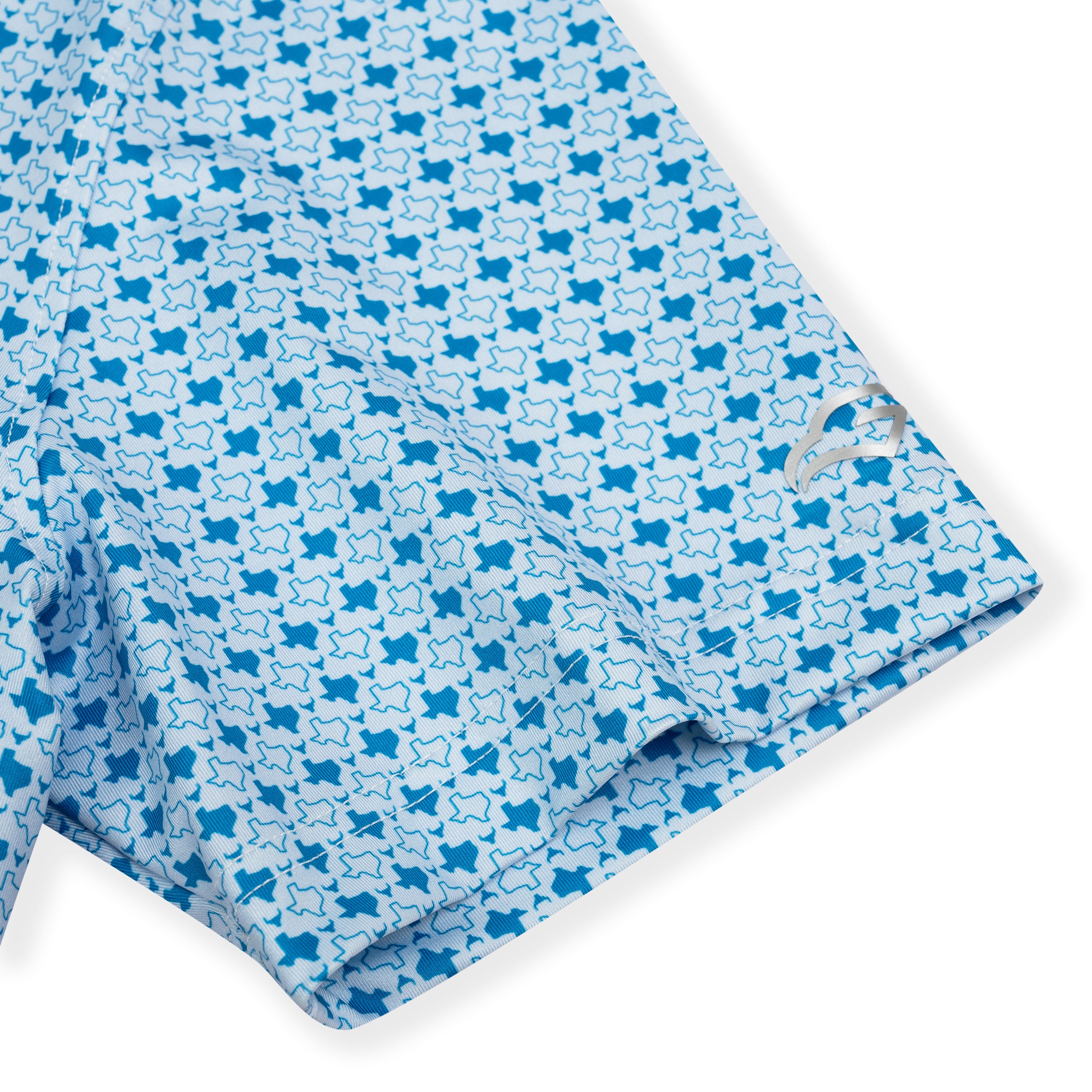 Blue Texas Bull Golf Shirts for Men Short Sleeve Performance Polo