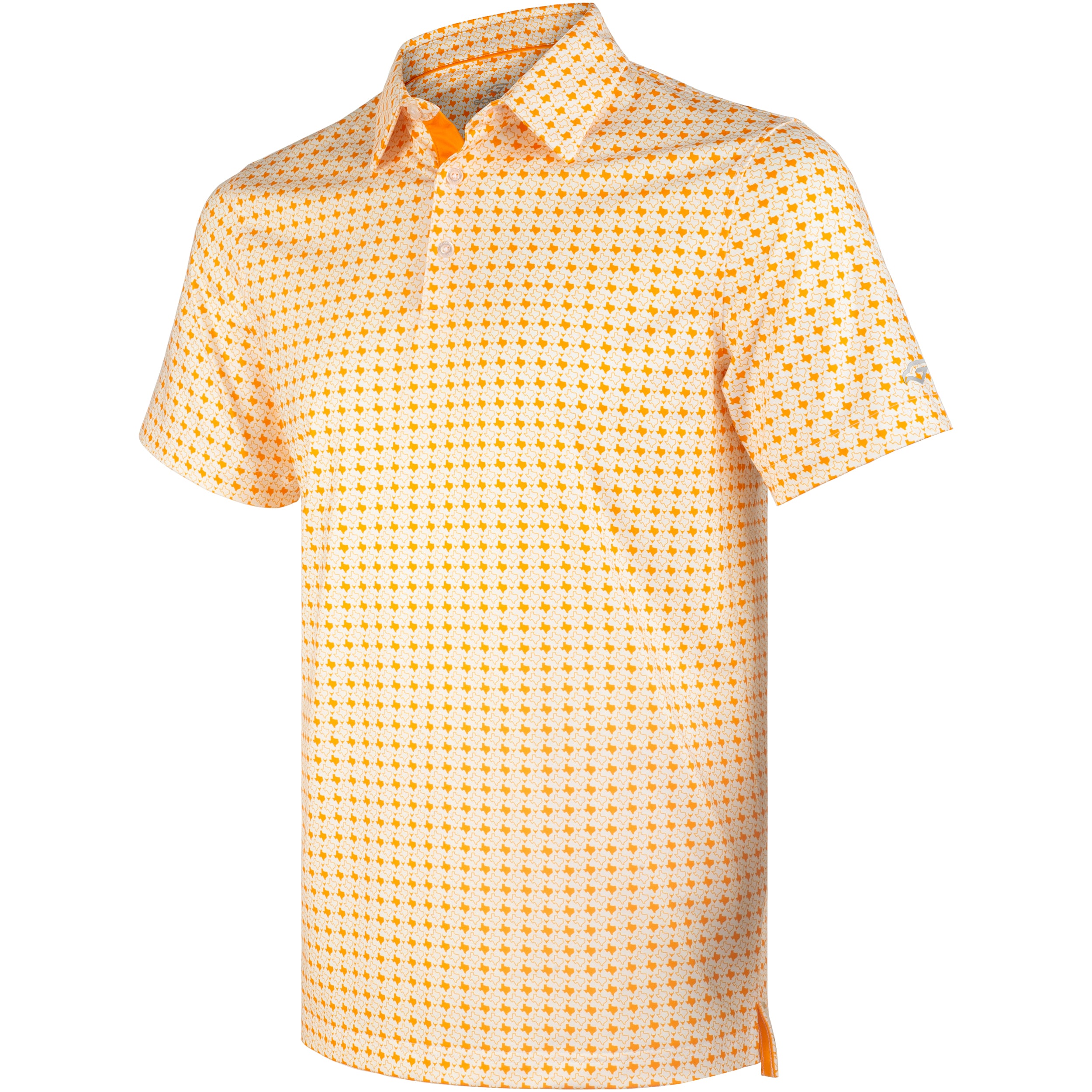 Orange Texas Bull Golf Shirts for Men Short Sleeve Performance Polo