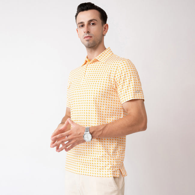 Orange Texas Bull Golf Shirts for Men Short Sleeve Performance Polo Main Image