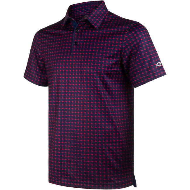 Purple Texas Bull Golf Shirts for Men Short Sleeve Performance Polo Hover Image