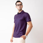 Purple Texas Bull Golf Shirts for Men Short Sleeve Performance Polo