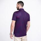 Purple Texas Bull Golf Shirts for Men Short Sleeve Performance Polo