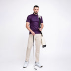Purple Texas Bull Golf Shirts for Men Short Sleeve Performance Polo